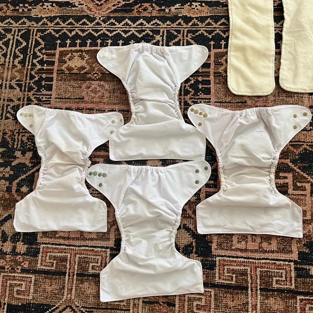 Nora’s Nursery Pocket Diapers with Bamboo Inserts - Neutral Set